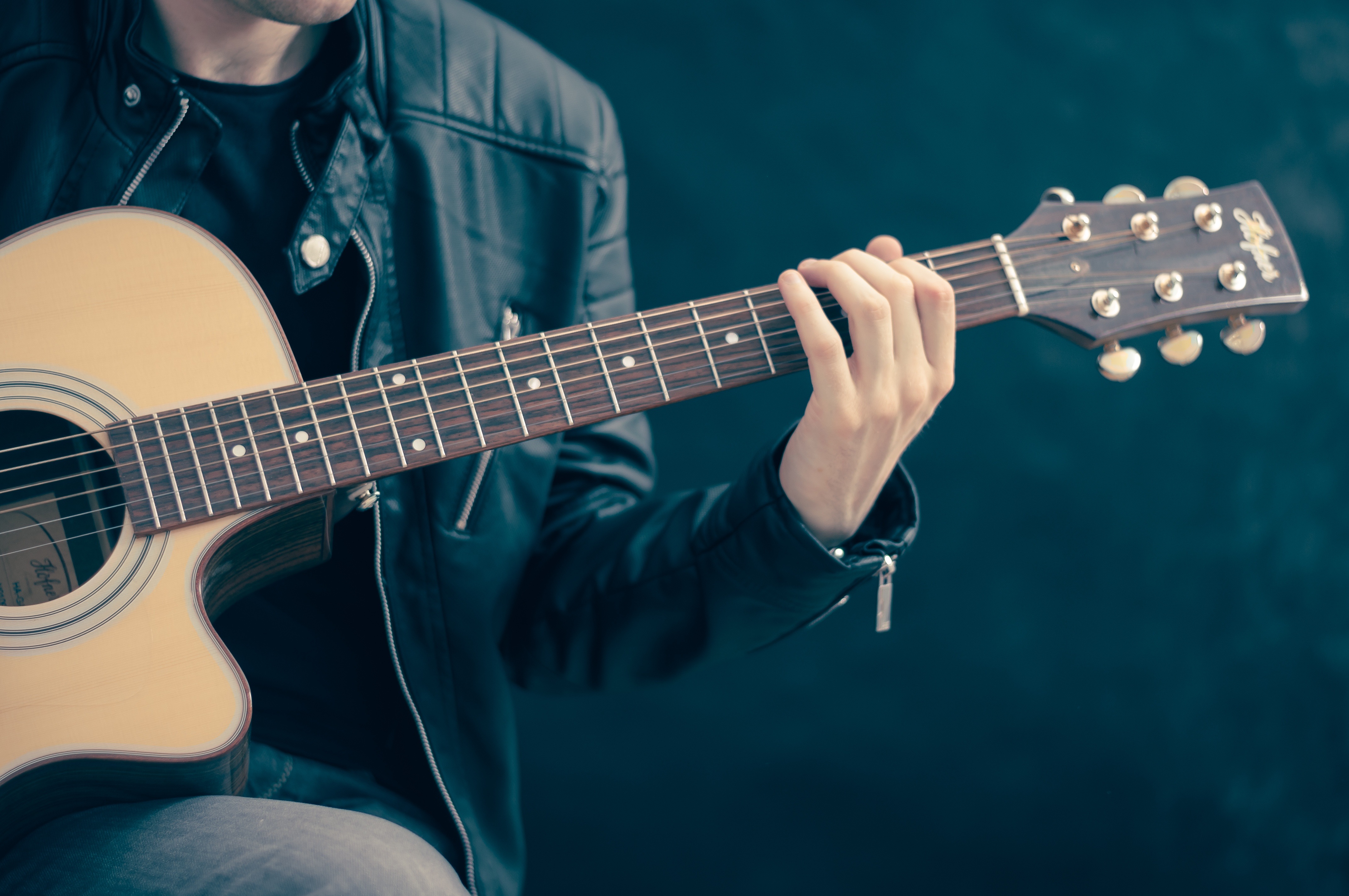 Musician playing guitar